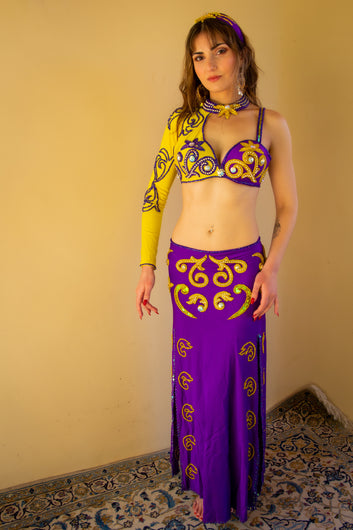 Wafaa of Cairo: Purple and Yellow Sleeve Costume