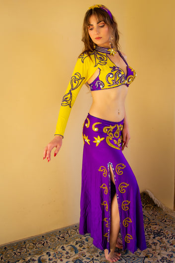 Wafaa of Cairo: Purple and Yellow Sleeve Costume