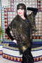 Modern Black and Gold Assuit Shawl With Deco Diamonds Design