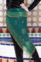 Assuit Beaded Hip Scarf/Sash Green with Gold Beads