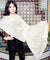 Modern White and Gold Assuit Shawl With Mixed Motif Design