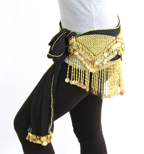 2-Row Triangle Hip Sash with Beaded Fringe (multiple colors available)
